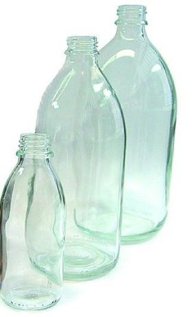 Fehér szűknyakú folyadéküveg