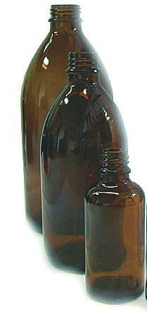 Barna szűknyakú folyadéküveg