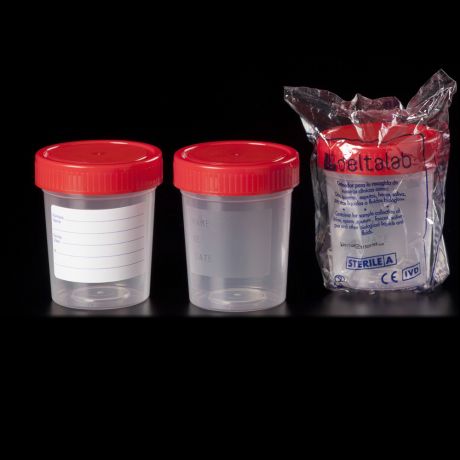 Csavaros mintatároló, 150 ml, PP, 57 x 73 mm