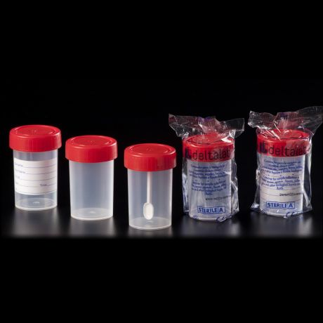 Csavaros mintatároló, 60 ml, PP